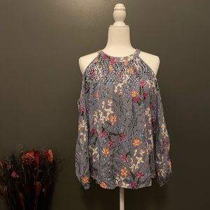 Off Shoulder Floral Blouse - Size M